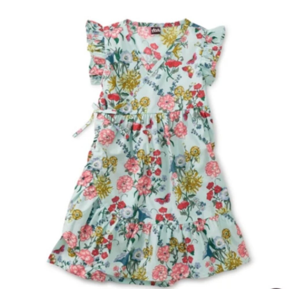 Tea Collection Floral Woven Wrap Dress - Size 4
